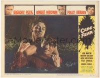 7r0957 CAPE FEAR LC #7 1962 Gregory Peck fighting Robert Mitchum at the climax of the movie!