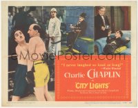 7r0666 CITY LIGHTS TC R1950 images of Charlie Chaplin boxing, in rich man's house, and with flower!