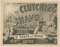 7r0667 CLUTCHING HAND chapter 6 TC 1936 Jack Mulhall, cool sci-fi serial artwork, Steps of Doom!