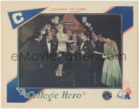 7r0989 COLLEGE HERO LC 1927 Rex Lease & all the boys want to dance w/pretty Pauline Garon at party!