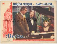 7r1018 DESIRE LC 1936 sexy Marlene Dietrich playing piano for Gary Cooper & angry John Halliday!