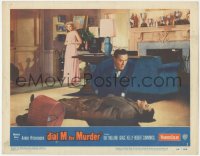7r1022 DIAL M FOR MURDER LC #1 1954 Alfred Hitchcock, Grace Kelly watches Ray Milland by dead Dawson!