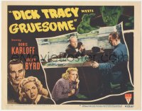 7r1024 DICK TRACY MEETS GRUESOME LC #8 1947 Ralph Byrd being chewed out as Anne Gwynne eavesdrops!