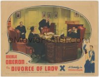 7r1031 DIVORCE OF LADY X LC 1938 lawyer Laurence Olivier studies his new client from behind desk!