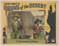 7r1042 DRUMS OF THE DESERT LC 1927 Zane Grey, great image of cowboys searching with guns drawn!