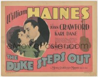 7r0674 DUKE STEPS OUT TC 1929 Joan Crawford loves prizefighter William Haines, boxing art, rare!