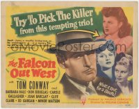 7r0679 FALCON OUT WEST TC 1944 detective Tom Conway must pick a killer from a sexy tempting trio!