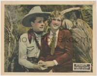 7r1061 FANGS OF DESTINY LC 1927 romantic c/u of cowboy Edmund Cobb with arm around Betty Caldwell!