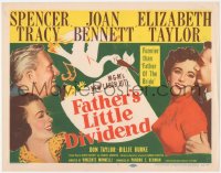 7r0682 FATHER'S LITTLE DIVIDEND TC 1951 art of Elizabeth Taylor, Spencer Tracy & Joan Bennett!