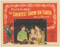 7r1125 GREATEST SHOW ON EARTH LC #2 1952 DeMille circus classic,Charlton Heston, Cornel Wilde!