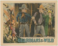 7r1128 GUARDIANS OF THE WILD LC 1928 Jack Perrin & Ethlyne Clair both capture the bad guy, rare!