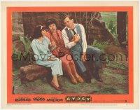 7r1129 GYPSY LC #1 1962 Rosalind Russell, Natalie Wood & Karl Malden sitting on log & singing!