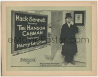 7r0707 HANSOM CABMAN TC 1924 Harry Langdon looks at himself on wanted poster, Mack Sennett, rare!