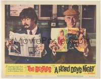 7r0616 HARD DAY'S NIGHT LC #8 1964 The Beatles, wacky Paul McCartney in disguise by Wilfrid Brambell