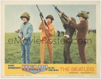 7r1145 HELP LC #2 1965 The Beatles, John, Paul, George & Ringo with army helmets & rifles!