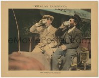 7r1152 HIS MAJESTY THE AMERICAN LC 1919 Douglas Fairbanks rides in hansom cab & drinks milk w/driver!