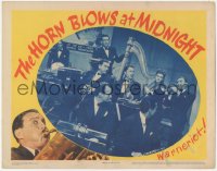 7r1157 HORN BLOWS AT MIDNIGHT LC 1945 Jack Benny, Alexis Smith & band stare at Allyn Joslyn!