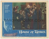 7r1163 HOUSE OF USHER LC #5 1960 great image of Vincent Price & top cast inviting you inside!