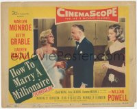 7r1165 HOW TO MARRY A MILLIONAIRE LC #2 1953 Lauren Bacall watches William Powell & Marilyn Monroe!