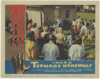 7r1172 I WAS A TEENAGE WEREWOLF LC 1957 Michael Landon uses pipe to keep away the other teens!