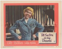 7r1173 I'LL SEE YOU IN MY DREAMS LC #8 1952 close up of pretty Doris Day singing into microphone!