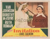 7r1182 INVITATION LC #6 1952 close up of beautiful bride Dorothy McGuire with Ruth Roman!