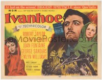 7r0717 IVANHOE TC 1952 art of pretty Elizabeth Taylor, Robert Taylor & Joan Fontaine!