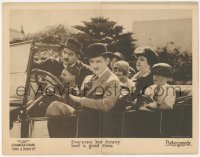 7r1198 JUST A MINUTE LC 1924 Charley Chase in a car with his entire family is not having a good time