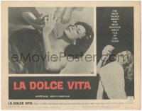 7r1214 LA DOLCE VITA LC #1 1961 Federico Fellini, great close up of sexy Nadia Gray laying on floor!