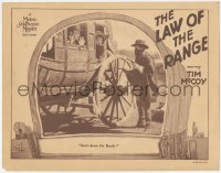 7r1231 LAW OF THE RANGE LC 1928 Rex Lease holds up Joan Crawford & Tenen Holtz's stagecoach!