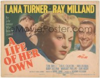 7r0727 LIFE OF HER OWN TC 1950 sexy Lana Turner as Lily James who really lived, Ray Milland!
