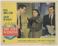 7r1249 LOST WEEKEND LC #8 1945 Jane Wyman in leopardskin between alcoholic Ray Milland & Terry!