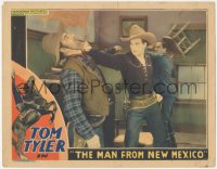 7r1261 MAN FROM NEW MEXICO LC 1932 great close up of cowboy Tom Tyler punching guy during brawl!