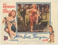 7r1281 MISS SADIE THOMPSON 3D LC 1953 soldiers in nightclub admire sexy Rita Hayworth showing her leg!