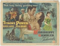 7r0743 MISSISSIPPI GAMBLER TC 1953 lusty gambling man Tyrone Power loves pretty Piper Laurie!