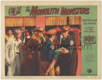 7r1285 MONOLITH MONSTERS LC #7 1957 men watch two police officers helping fainted girl!