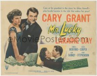 7r0746 MR. LUCKY TC 1943 great images of Cary Grant with bunch of money & pretty Laraine Day!
