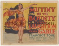 7r0747 MUTINY ON THE BOUNTY TC 1935 different full-length art of sexy tropical Movita over ship!