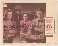 7r1311 NIGHT UNTO NIGHT LC #8 1949 Ronald Reagan, Viveca Lindfors & Osa Massen in tense bridge game!