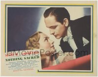 7r1321 NOTHING SACRED LC R1944 best romantic close up of beautiful Carole Lombard & Fredric March!