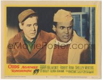 7r1326 ODDS AGAINST TOMORROW LC #6 1959 great close up of shocked Harry Belafonte & Robert Ryan!