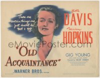 7r0755 OLD ACQUAINTANCE TC 1943 pretty Bette Davis did things that one just doesn't do!