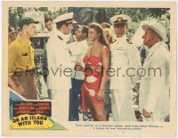 7r1329 ON AN ISLAND WITH YOU LC #3 1948 uniformed Peter Lawford with sexy Esther Williams in sarong!
