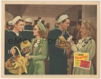 7r1352 PIN UP GIRL LC 1944 John Harvey & sailor give baskets to Betty Grable & Dorothea Kent!