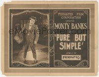 7r0766 PURE BUT SIMPLE TC 1922 c/u of Monty Banks carrying big bag & looking tired, ultra rare!