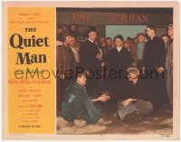 7r1368 QUIET MAN LC #4 1951 John Wayne & Victor McLaglen clasp hands while sitting on ground!