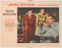 7r1381 REAR WINDOW LC #7 1954 Hitchcock, Thelma Ritter & Grace Kelly look at excited James Stewart!