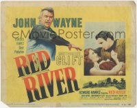 7r0771 RED RIVER TC R1952 John Wayne, Montgomery Clift, sexy Joanne Dru, directed by Howard Hawks!