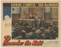 7r1390 REMEMBER THE NIGHT LC 1940 Fred MacMurray & Barbara Stanwyck in court, Preston Sturges, rare!