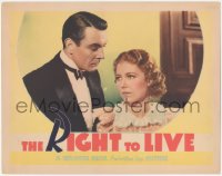 7r1394 RIGHT TO LIVE LC 1935 close up of George Brent in tuxedo with pretty Josephine Hutchinson!